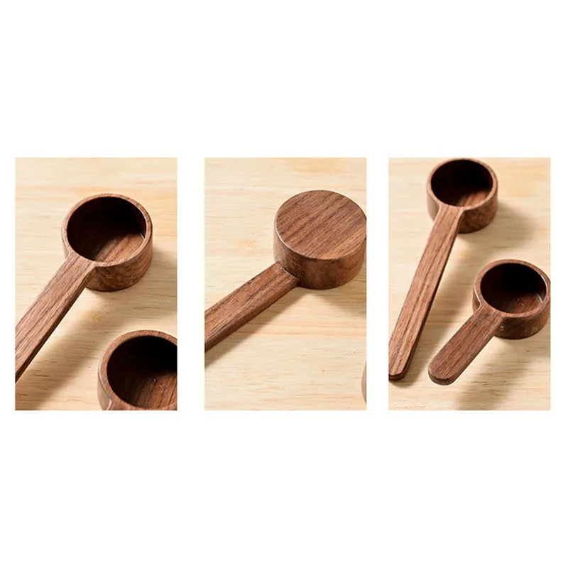 

1 PCS Black Walnut Measuring Spoon Wooden Long Handle Coffee Bean Spoon Measuring Bean Spoon Coffee Powder Quantitative Spoon