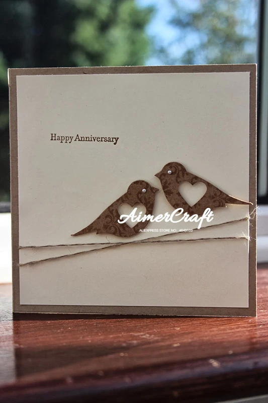 Металлические Вырубные штампы в виде птиц 2 шт. искусственные украшения для