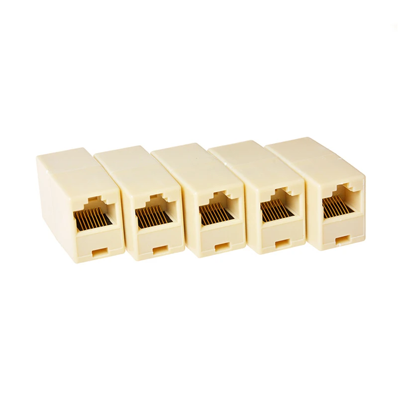 10 шт. rj45 разъем jack cat5 cat5e cat6 ethernet кабель женский двойной адаптер модульный
