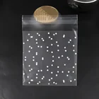 Матовые пластиковые пакеты в белый и розовый горошек, пакеты для конфет и печенья, подарочный пакет для свадебной вечеринки, Канцелярский пластиковый конверт, 100 шт.