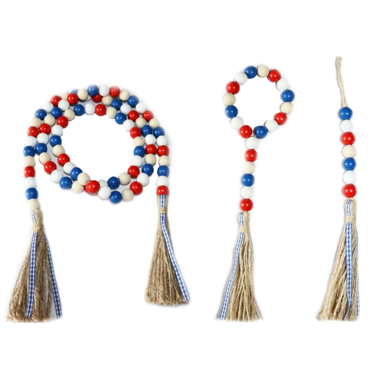 

Деревянная гирлянда из бусин с кисточкой для сельского хозяйства, настенный патриотический Декор 4 июля
