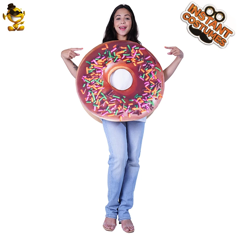 Christmas Women's Chocolate Doughnut Costume Copslay Donuts Party Costume for Party