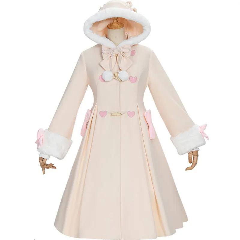 

Sweet Long Lolita Coat Warm Hooded Bunny Jacket for Women