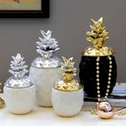 Скандинавские керамические ананасовые запечатанные банки ручной работы Креативные золотые серебряные домашние декоративные маятниковые резервуары для хранения ювелирных изделий для кувшина органайзера