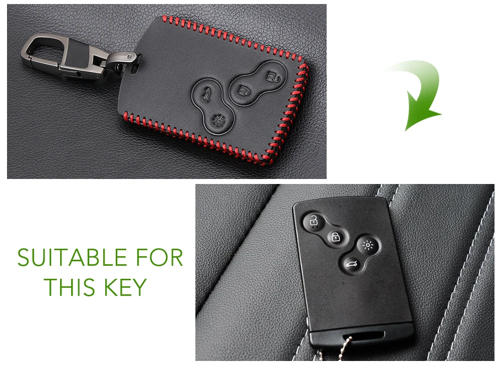 Кожаный чехол для автомобильных ключей Renault Duster Clio DACIA плоскость Logan Sandero Modus Megane