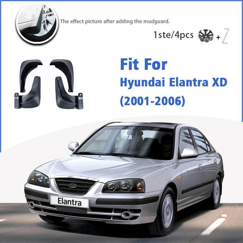 

Mudflaps For Hyundai Elantra XD 2001-2006 Front Rear 4pcs Mud Flap Mudguards car Accessories slyline Mud Flap Splash Guard