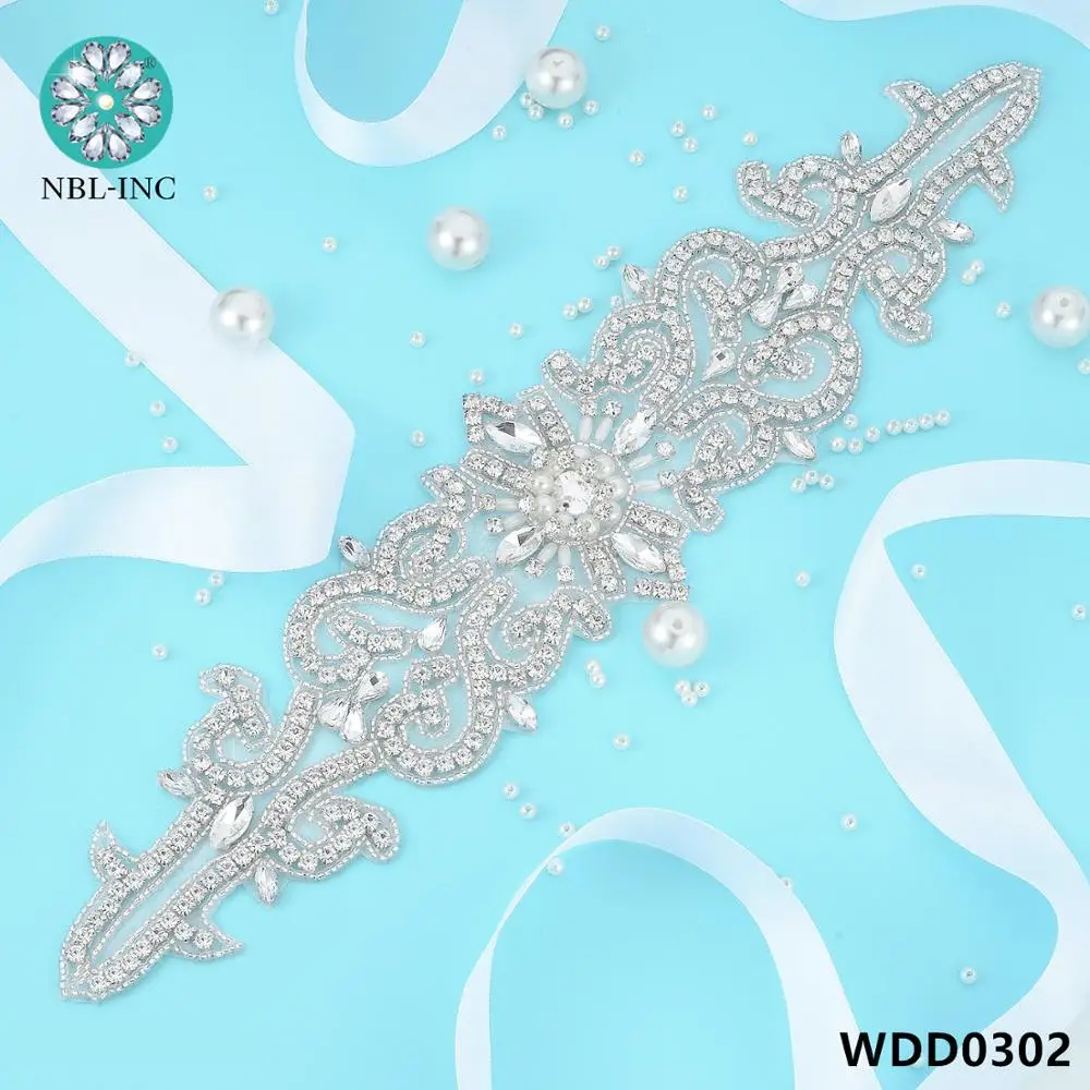(1 шт.) Свадебные бисером серебряные Кристальные Стразы для аппликации аппликация