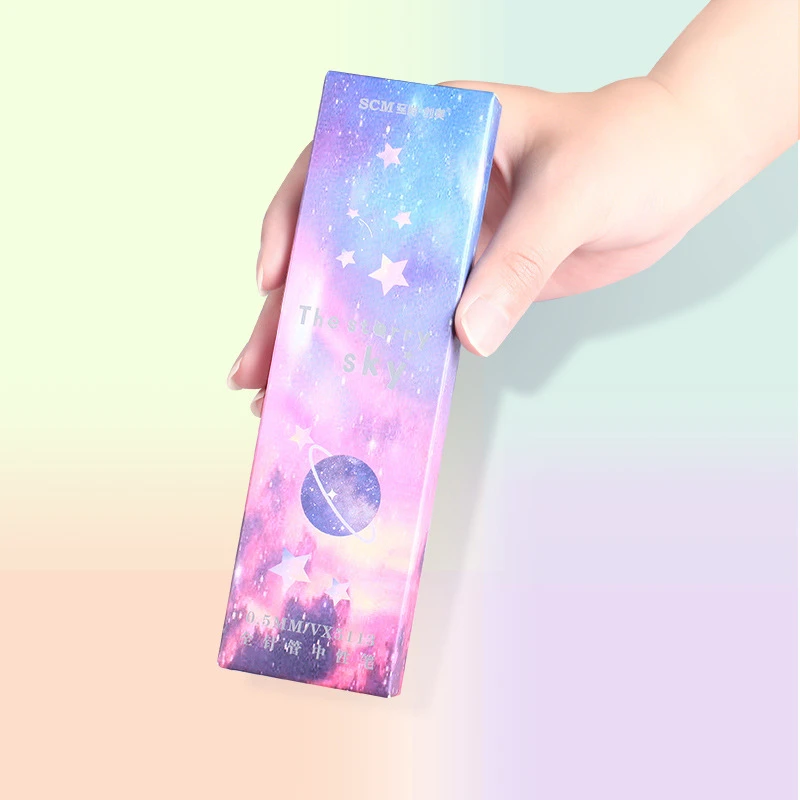 12 шт./компл. гелевая ручка ручки черные кавайные гелевые с изображением звездного