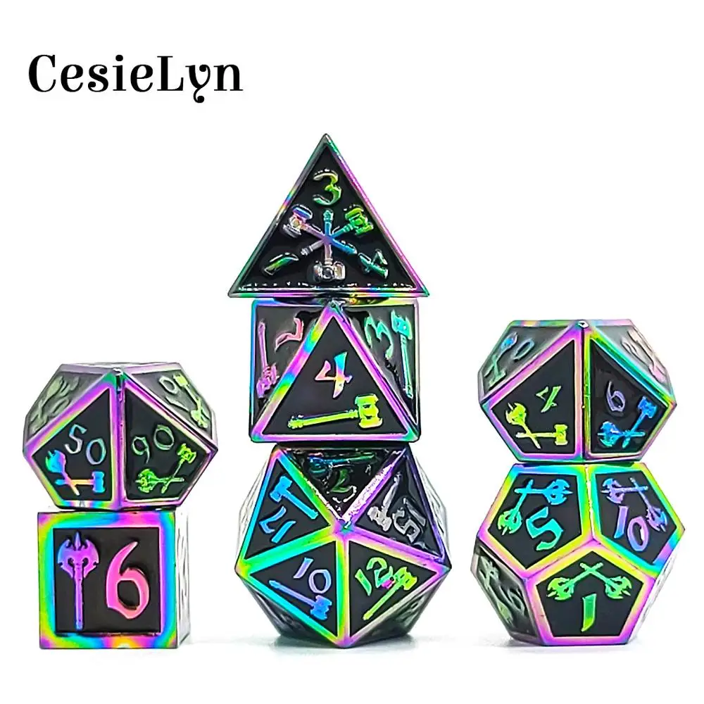 【Игра реквизит стиль DND кости набор Dados Dobbelstenen 7 шт многогранные D20 D6 для RPG MTG