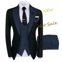 new costume homme popular clothing luxury party stage mens suit groomsmen regular fit tuxedo 3 peice set jackettrousersvest