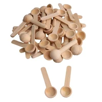 100pcs mini nature wooden home kitchen cooking spoons tool salt seasoning honey coffee spoons