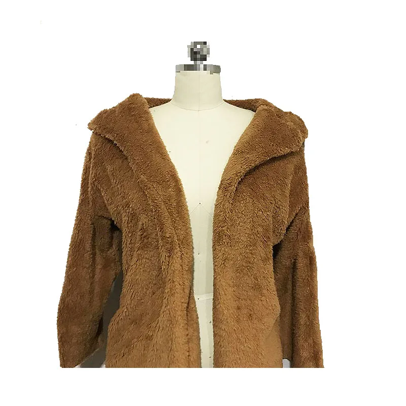 

2019 Hot Autumn and Winter Faux Fur Clothing Casual Style Hooded Warm Coat