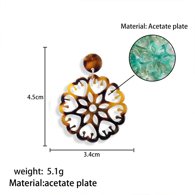 Новые модные геометрические Полые Акриловые серьги M &amp G с цветами для женщин