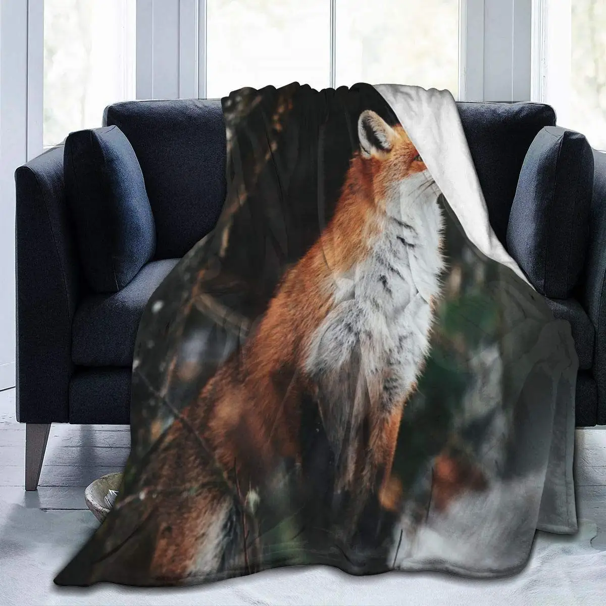 

Red Fox Throw Blankets for Couch Cozy Lightweight Decorative Blankets for Bed