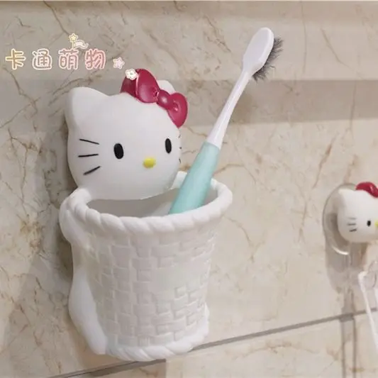 

TAKARA TOMY Hello Kitty Creative Cartoon Cute Girl Bathroom Toilet Free Punch Suction Cup Towel Hook Bath Ball Necessities