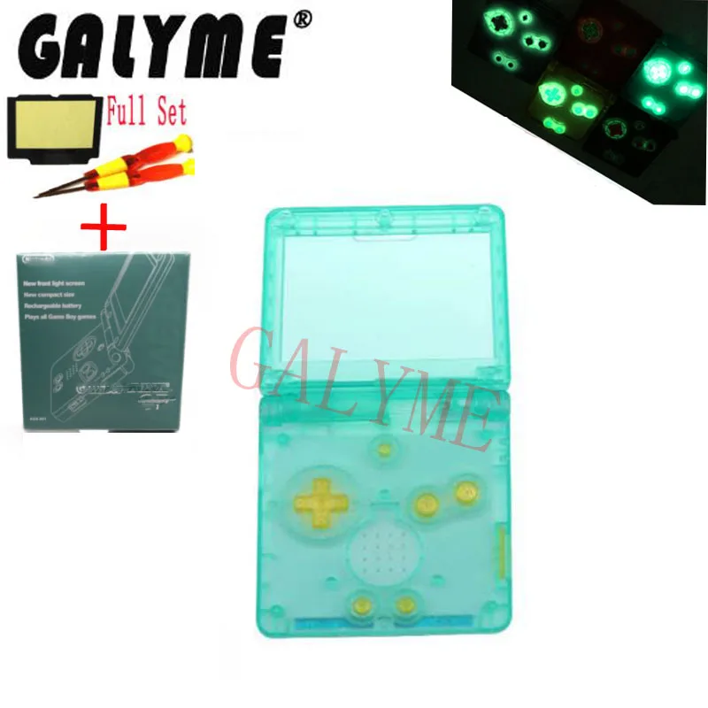 Новинка капельки прозрачно зеленого цвета в виде ракушки для GBA SP Замена Корпус