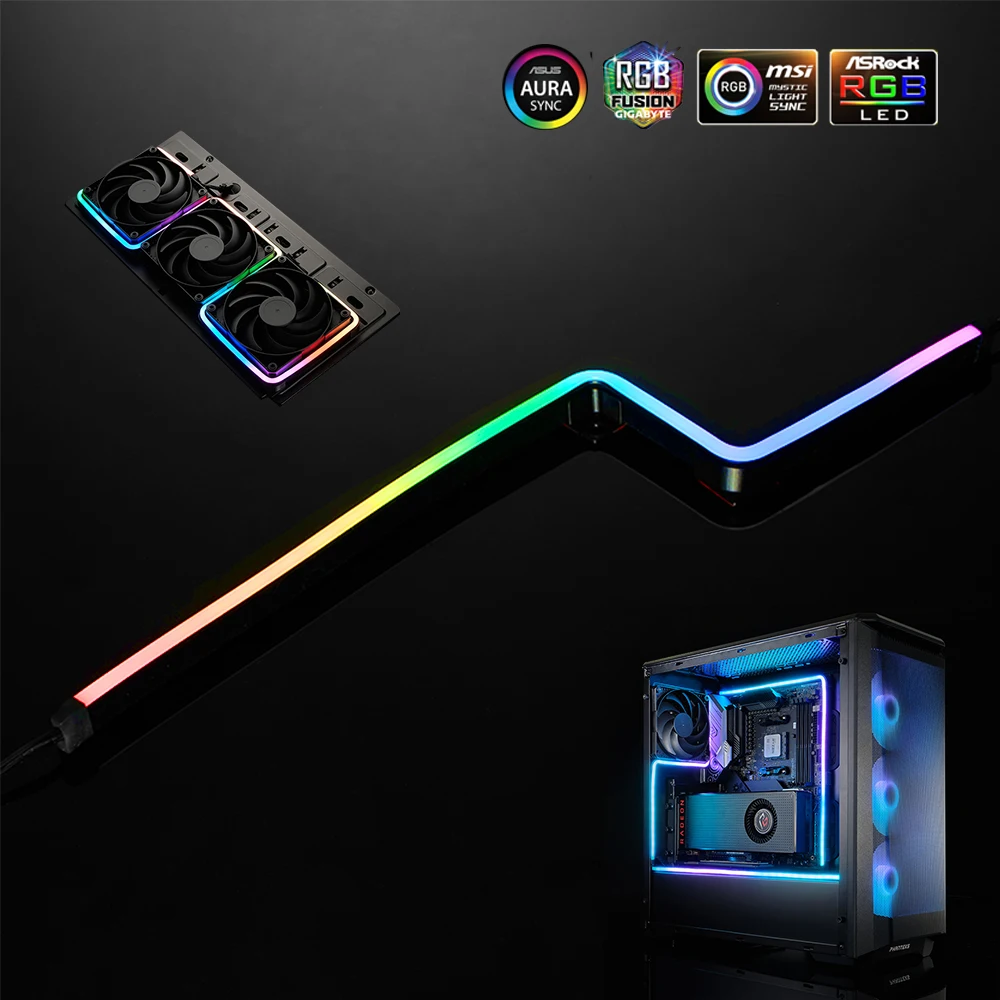 Мягкая Светодиодная лента PHANTEKS 5 в 3 пин для украшения формы сделай сам ARGB AURA 40/55/100