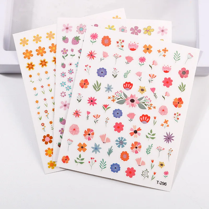 

INS new manicure jewelry spring style manicure stickers dried flowers simulated flower day small fresh flower nail stickers