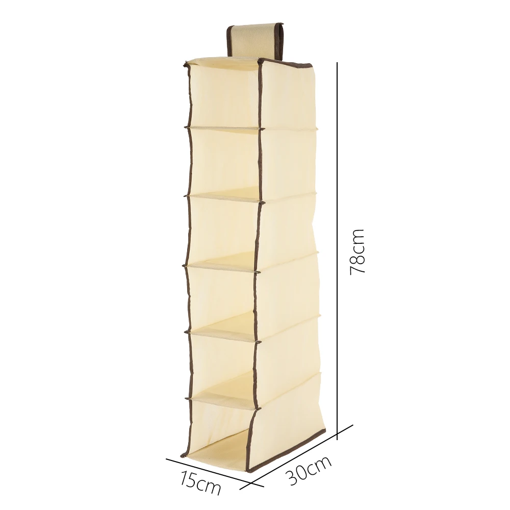 

Hanging Storage Bag Drawer Type Shelves 6 Layers Non Woven Organizer Wardrobe Shoes Garment Clothes Organiser Storage Bags