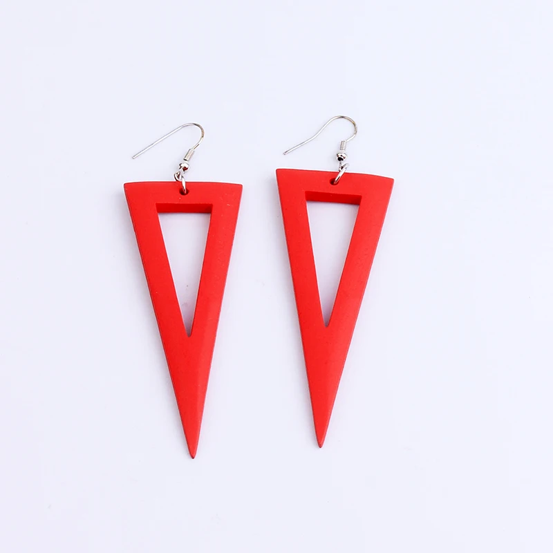 YAMEGA модные деревянные свисающие серьги для женщин зеленый красный в виде