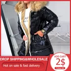 2021 Модная хлопковая куртка с меховым воротником, Женское зимнее пальто с подкладкой, черное теплое пальто с капюшоном 4XL, женские пальто, женская парка, верхняя одежда