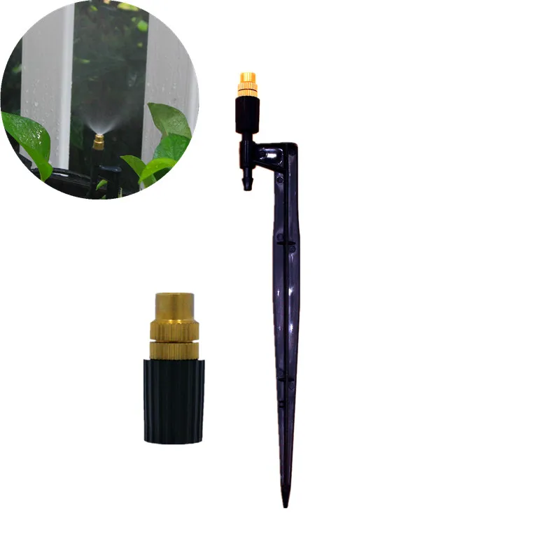 

20PCS Brass Misting Sprinkler With 20cm Stake For Garden Watering Potted Plant Water Tools Micro Irrigation Drip Fittings