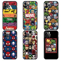 mobile phone capa for apple iphone 13 pro max 11 12pro 7 8 plus se black case xr x xs 6s protective cover marvel anime superhero