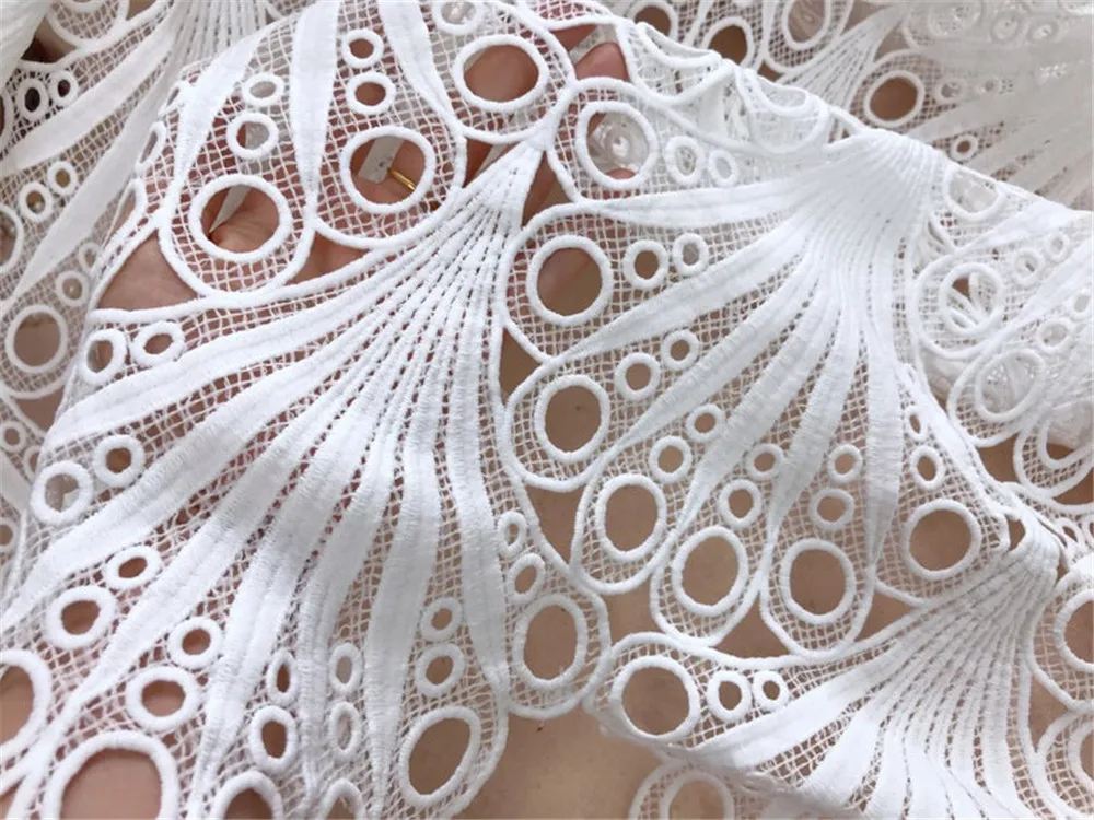 Последняя африканская гипюровая кружевная белая Водорастворимая химическая