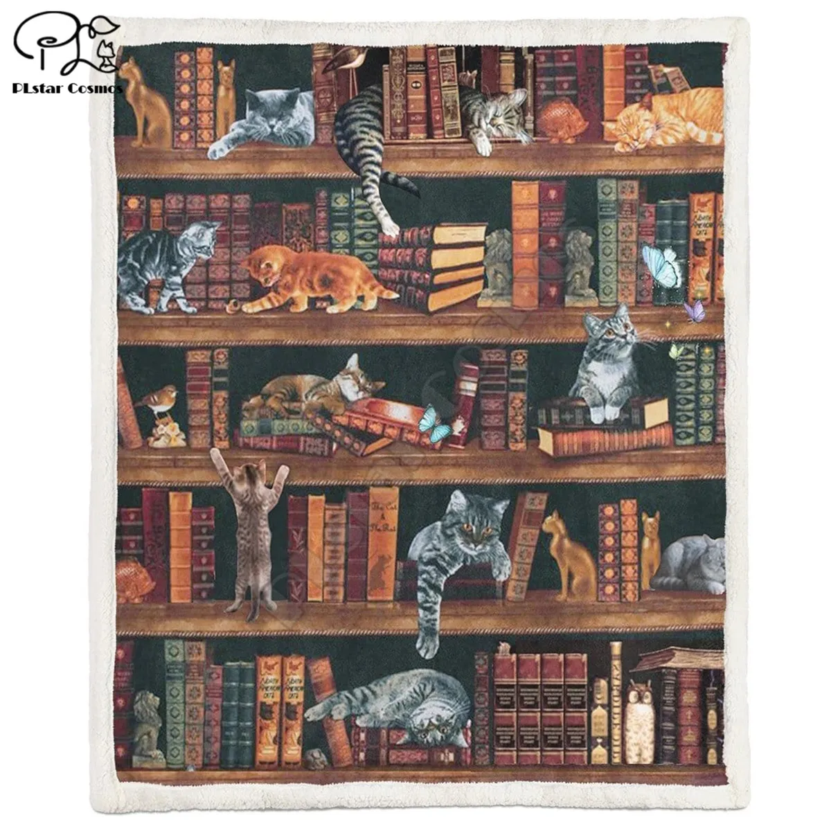 

Books and Cats animal Fleece Blanket 3D full printed Wearable Blanket Adults/kids Fleece Blanket drop shippng style -2