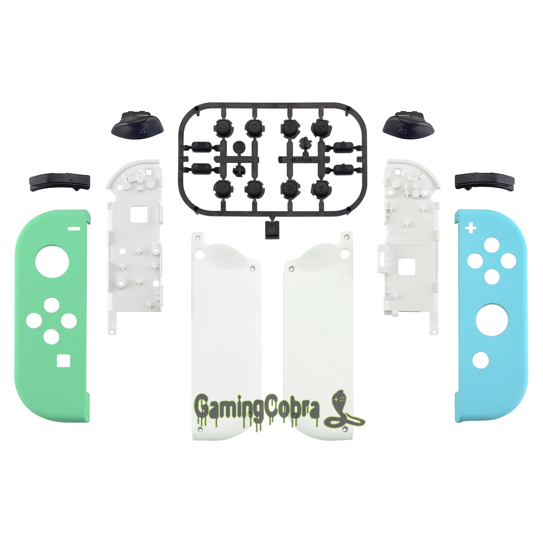 eXtremeRate Soft Touch Mint Green &amp Heaven Blue Controller Housing With Full Set Buttons Shell for NS Switch OLED JoyCon | Электроника