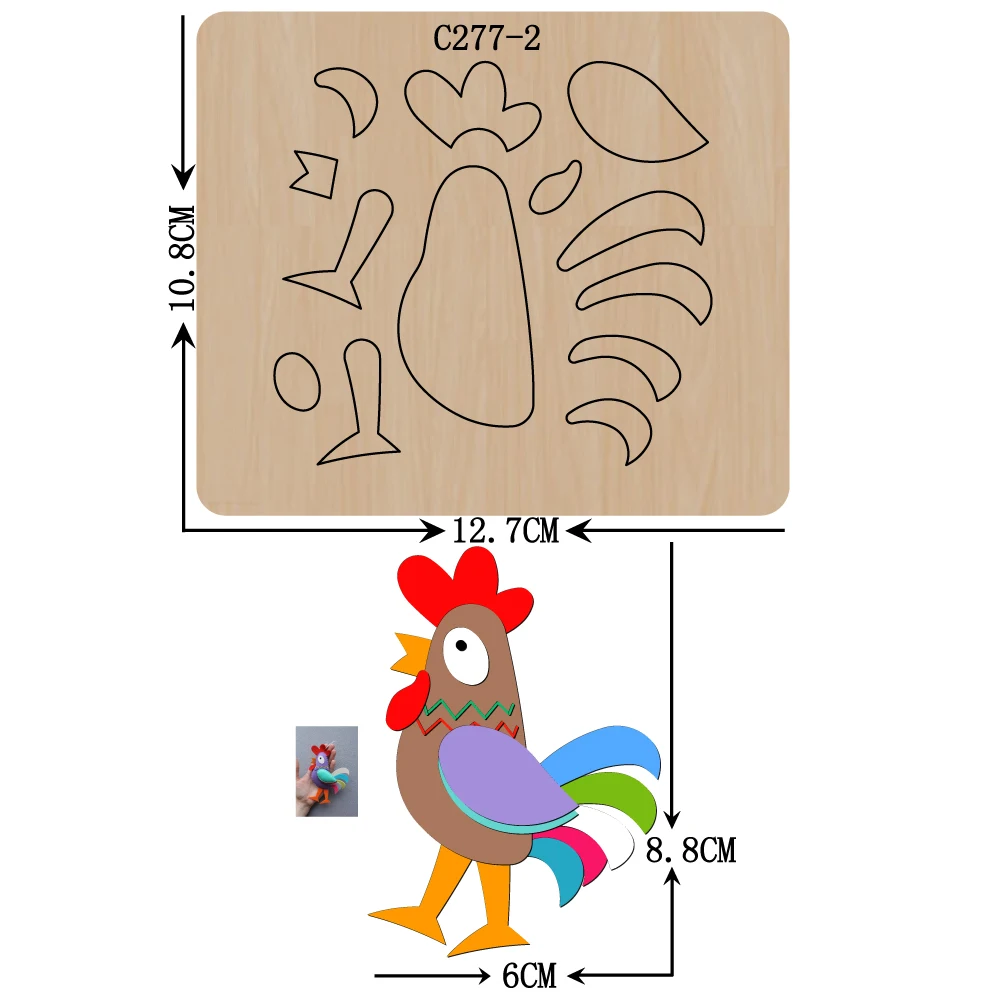 Новый петух войлок подвеска деревянный штамп скрапбукинг режущие