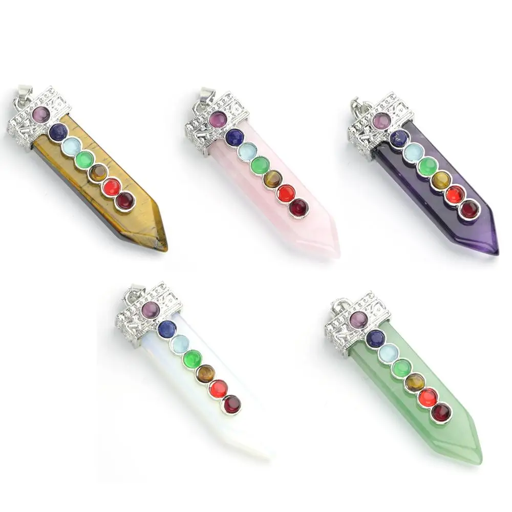 Четыре угловой столб кристалл кулон ожерелье баланс для исцеления чакр мужчин и