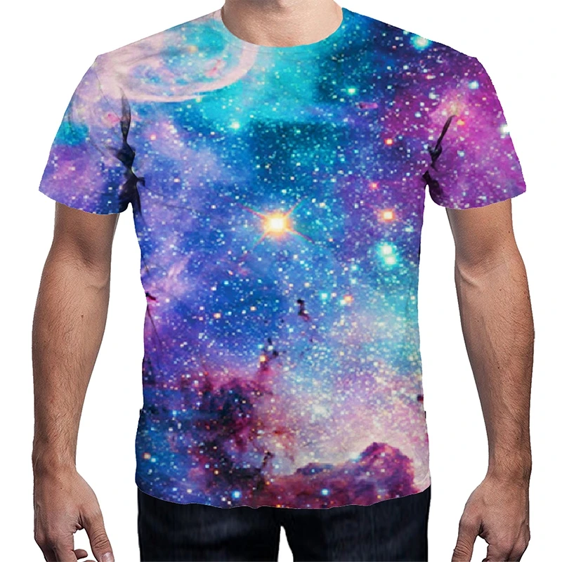 Красивые ночные Звездное футболка с принтом &quotнебо&quot в стиле хип хоп 3D