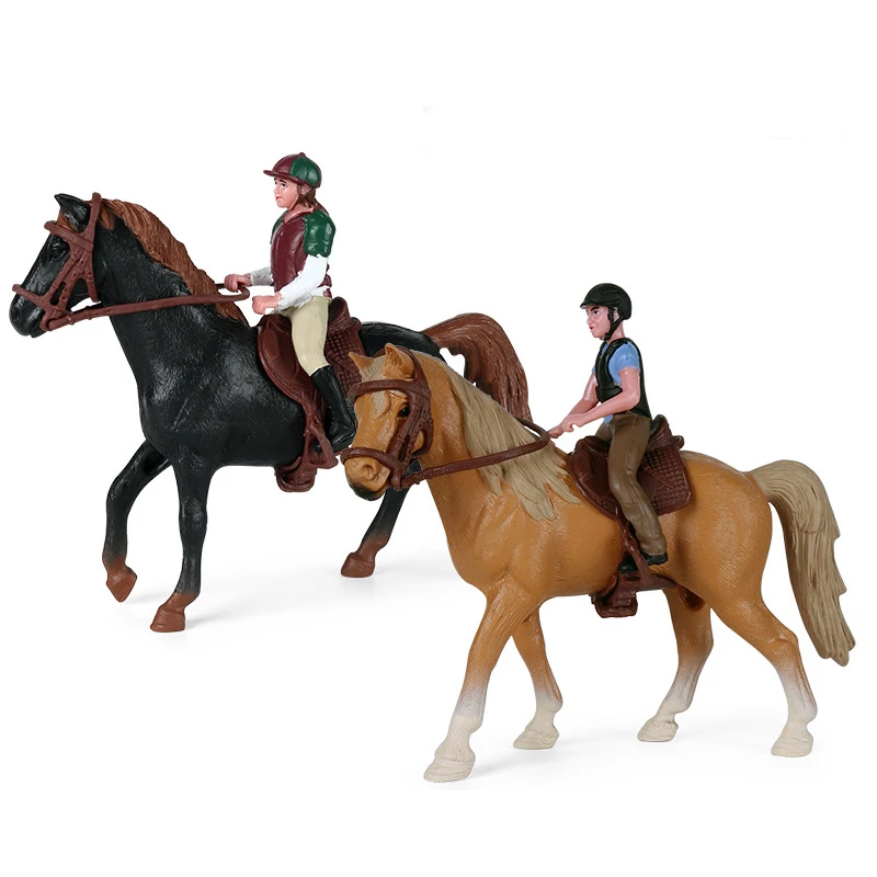 

Horseman Racehorse набор людей Райдер экшн-фигурки животных модель мини-Фигурки игрушки для детей украшение