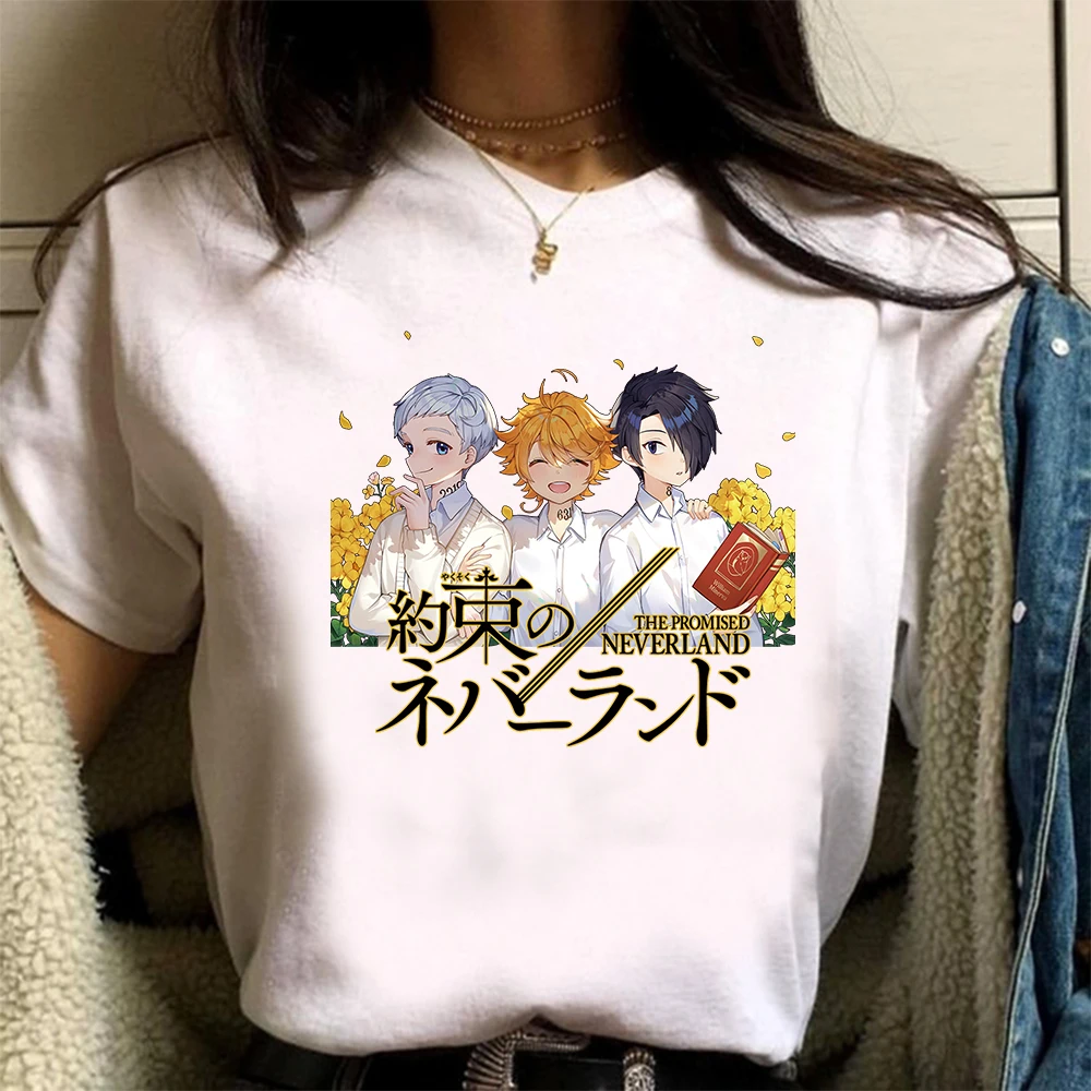

Classic Anime The Promised Neverland T Shirt Men's Graphic Tees Emma Norman Ray Casual Harajuku Tops Unisex