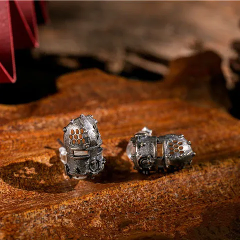 

Retro Silver Color Mask Skull Stud Earrings for Men Women's Earrings Viking Pirate Gothic Earrings Punk Hip Hop Jewelry Gifts