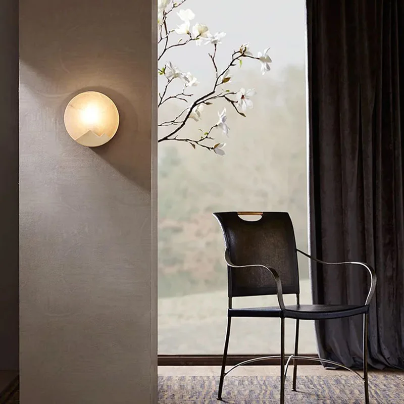 Современный Мраморный Настенный светильник светодиодный медный настенный конус