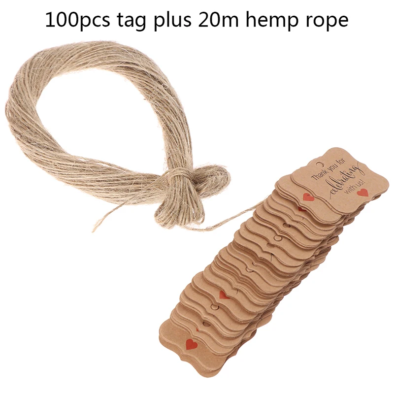 100 шт коричневая крафт бумага ярлыки для подарков спасибо бумажные бирки