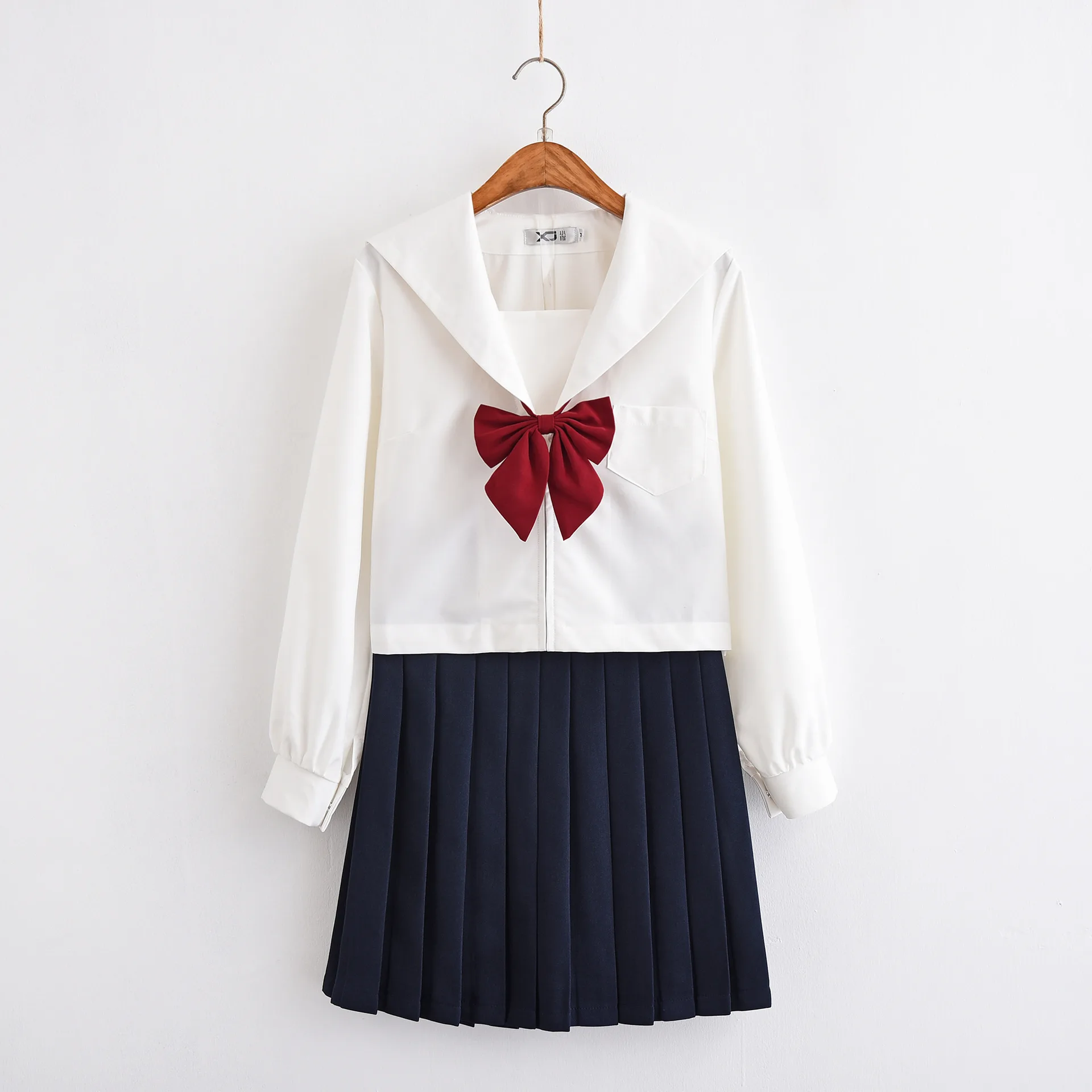Японская школьная форма для девочек милый длинный матросский Топ плиссированная