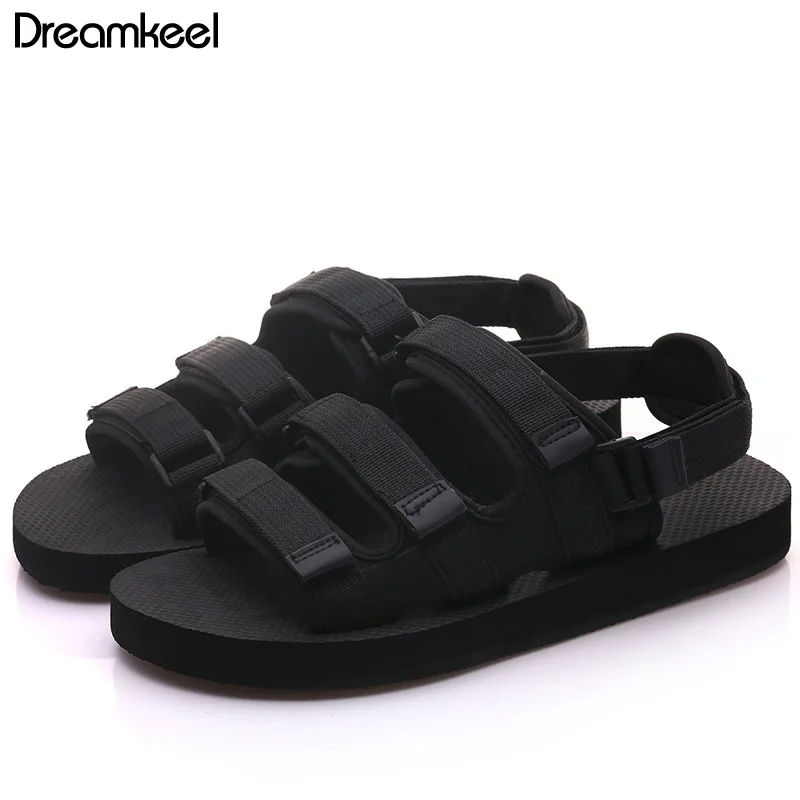 

Лидер продаж 2021, модные однотонные летние мужские сандалии, мужские сандалии на платформе, Нескользящие массажные сетчатые тапочки, мужска...