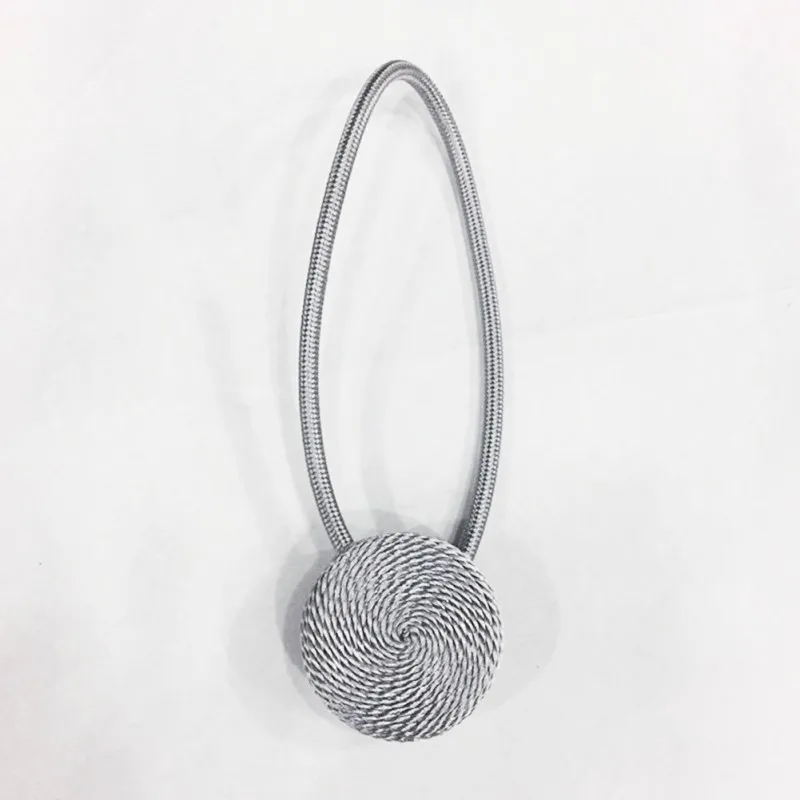 Magnetic Curtain Tiebacks Flannel Round Curtain Tie Backs Holdbacks Ring Buckle Clips Curtain Rods Decoration Accessoires