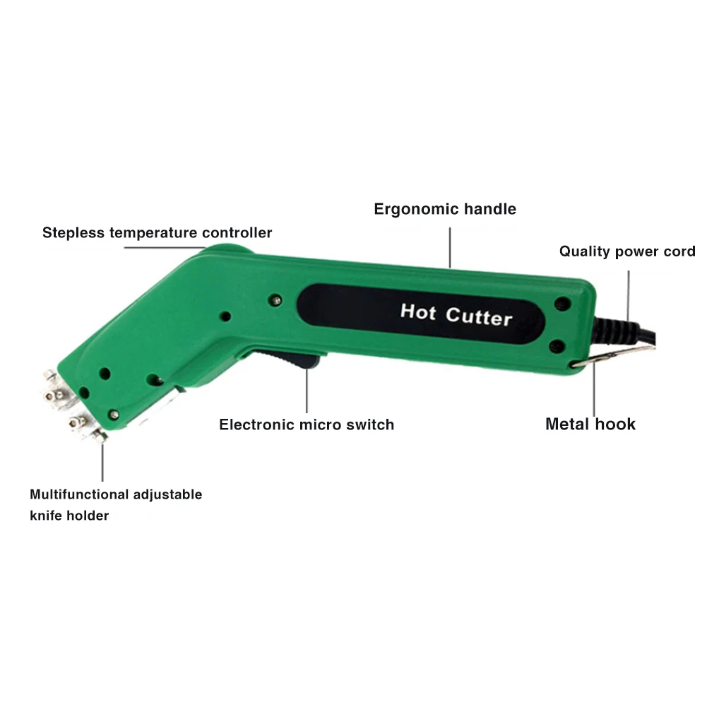 

Hot Knife Fabric Cutter Rope Pipes Electric Cutting Tool Kit with Blades for Styrofoam Sponge Fabric Rope 110V/220V 100W (EU)