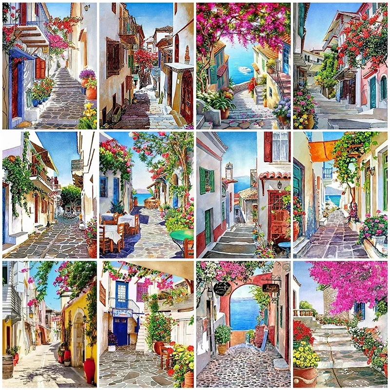 

5D Diamond Mosaic Embroidery Painting Street Landscape Picture DIY Full Round Square Diamond Drill Cross Stitch Set Dropshipping