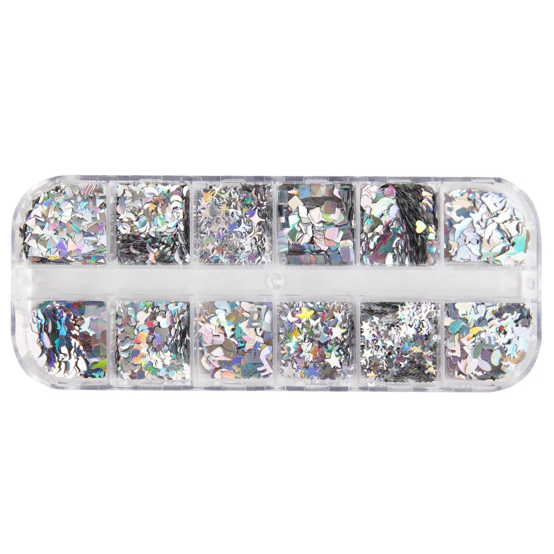 1 коробка украшения для дизайна ногтей лазерные блестки голографические звезды 3D