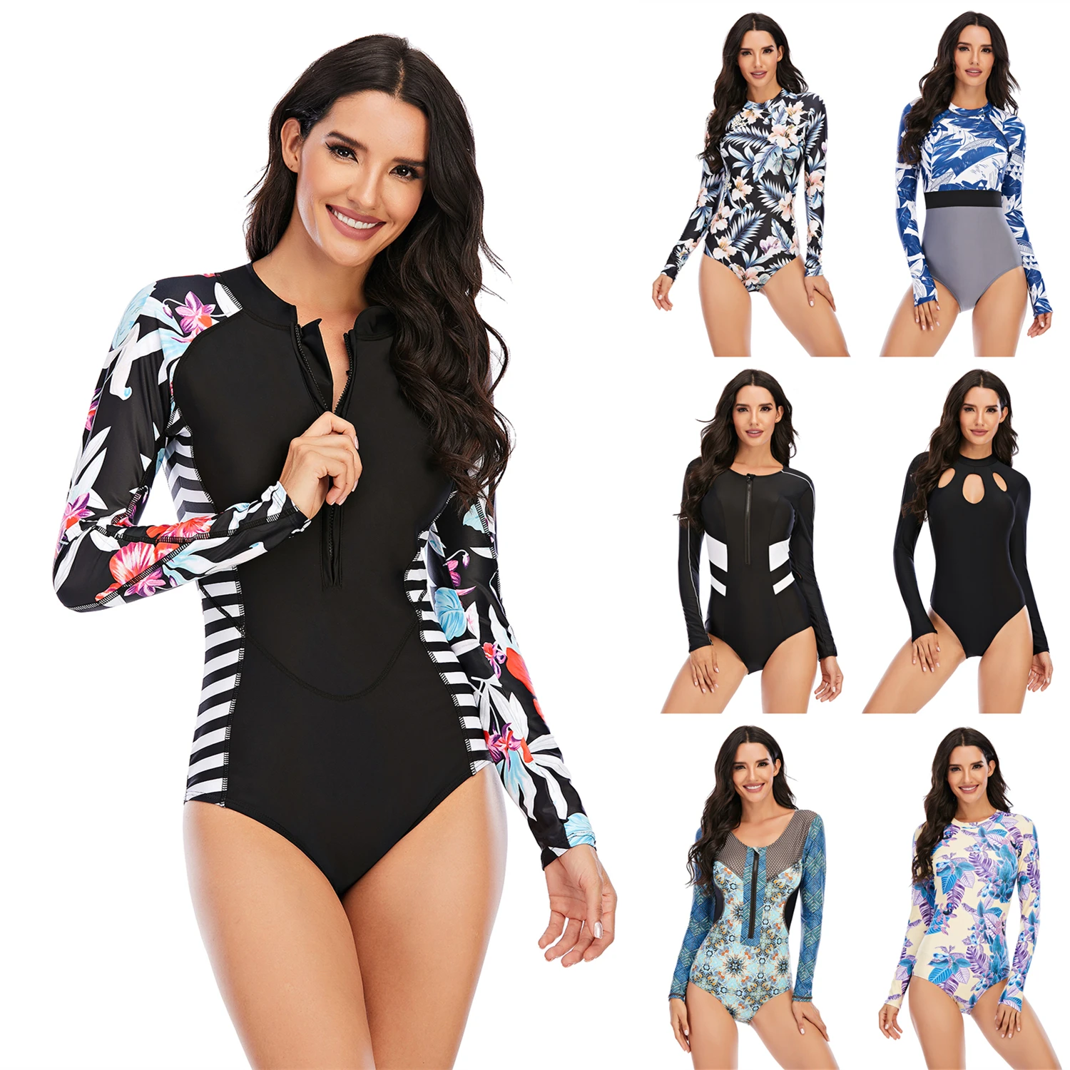 Купальник слитный Женский с длинным рукавом цвет в ассортименте S M L XL XXL 1 шт |