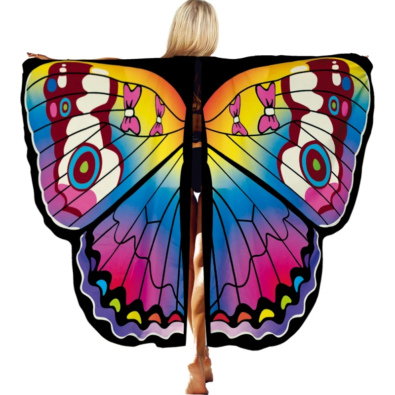 Бабочка шаль фея дамы накидка Хэллоуин градиент цвет украшение в виде танцующих