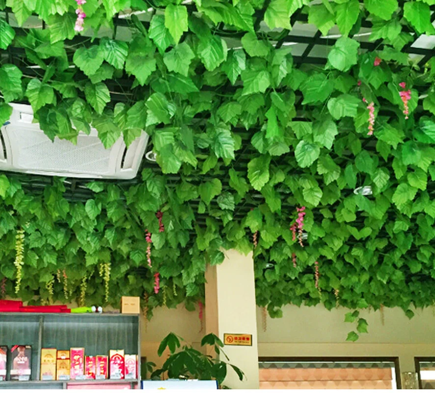 

200cm Wholesale Diy Hanging Garland Artificial Flowers Artificial Plants Creeper Green Leaf Ivy Vine for Home Wedding Decor