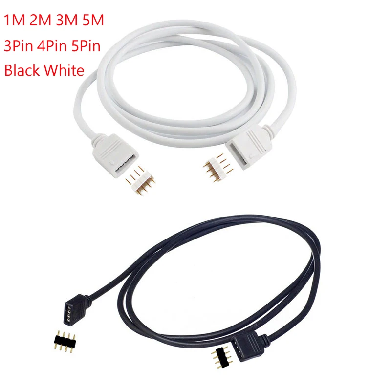 3Pin 4Pin 5Pin светодиодный RGB/RGBW кабель со штыревыми соединителями на обоих концах для