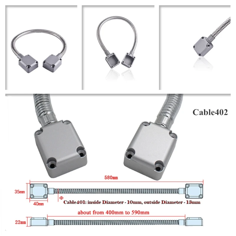 

Stainless Steel Armored Door Cord Wire Pass Protector Wire Flexible Stainless Steel Armored Door Loop with Zinc Alloy Ends