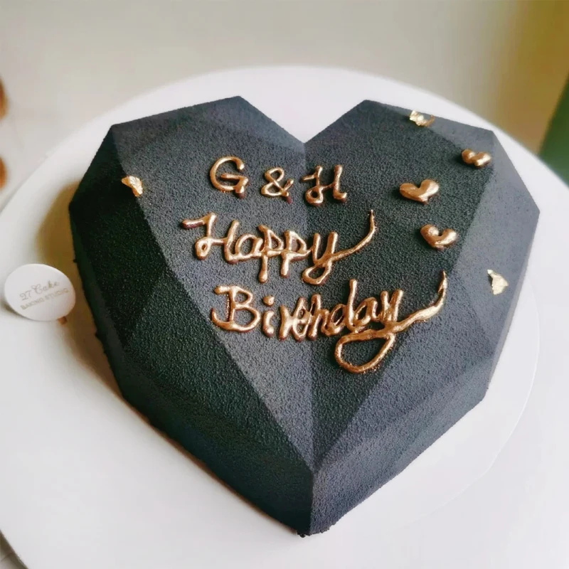 

New 3D Heart Shape Diamond Love Chocolate Moulds Candy Mold For Wedding Baking Sponge Chiffon Mousse Dessert Silicone Candy Mold